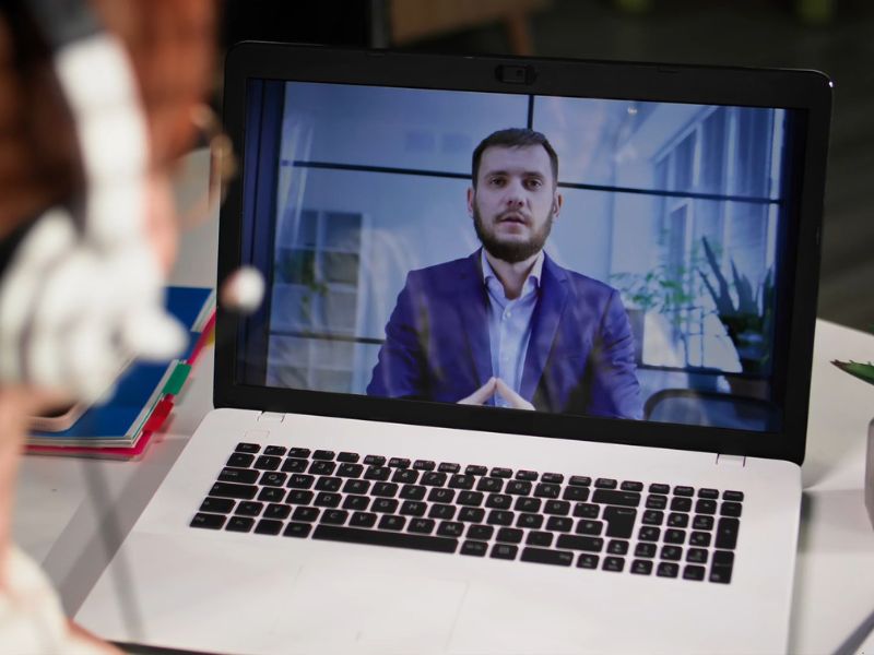 Čovek na online razgovoru za posao