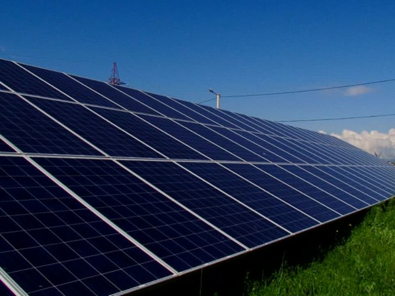 solarn paneli na livadi