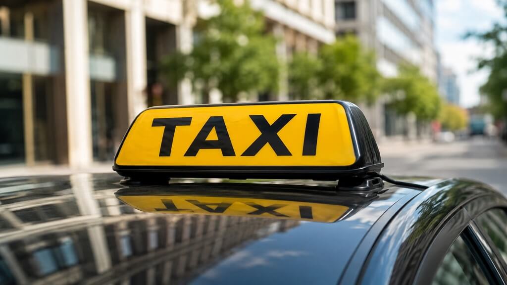 Taxi oznaka na krovu vozila