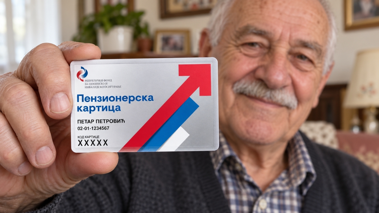 Penzioner u svom domu drži Penzionersku karticu.