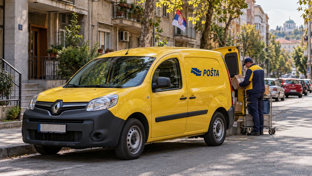 Poštansko vozilo za dostavu paketa i obračun troškova poštarine